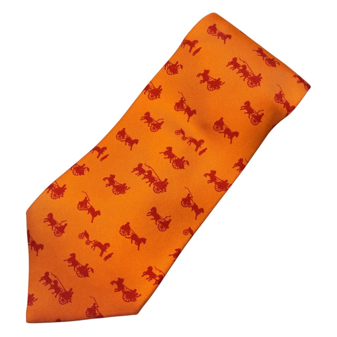 ☆HERMES エルメス メンズ 小物 ネクタイ シルク オレンジ - メルカリ