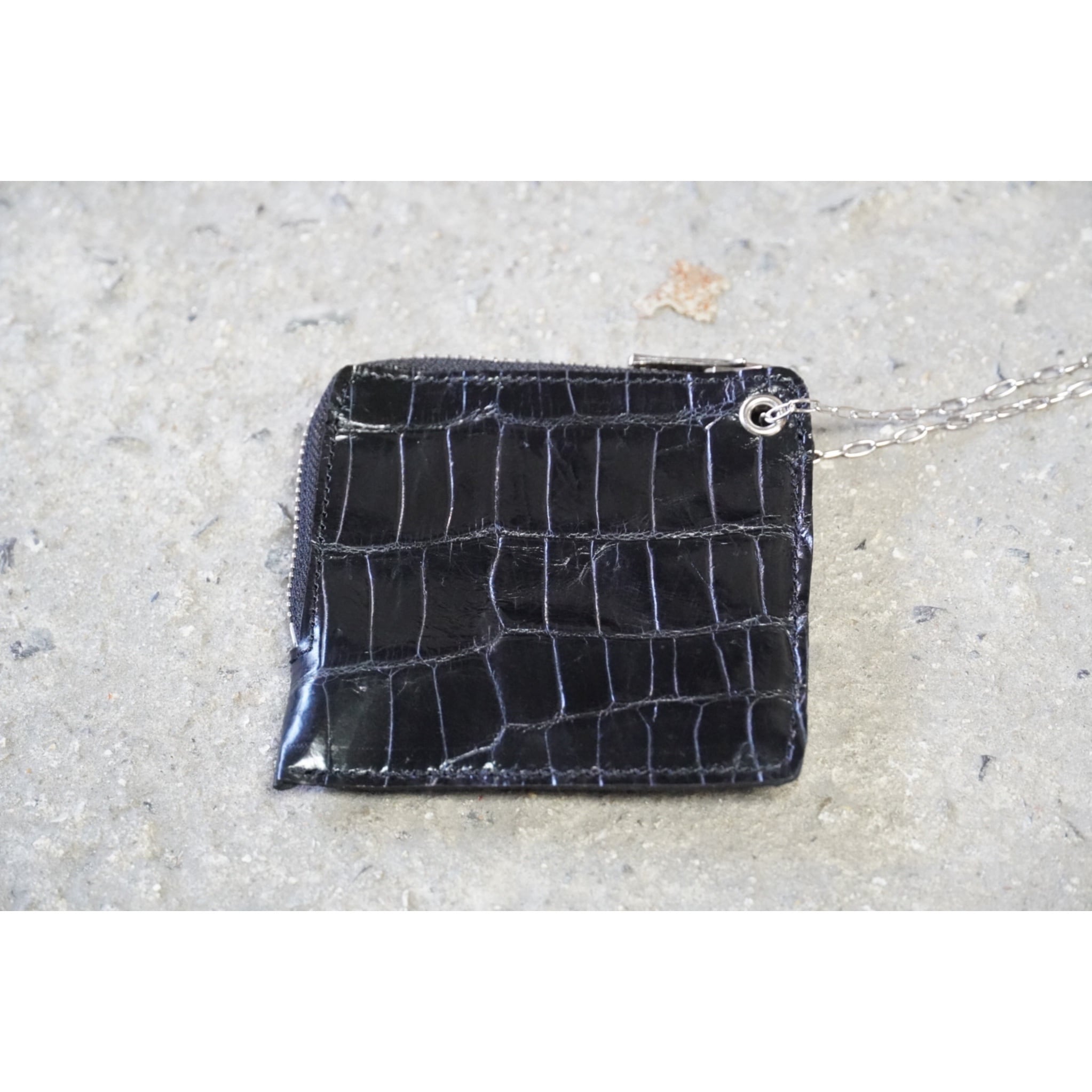 chain coin case_CROCO_black(2) | Portaille