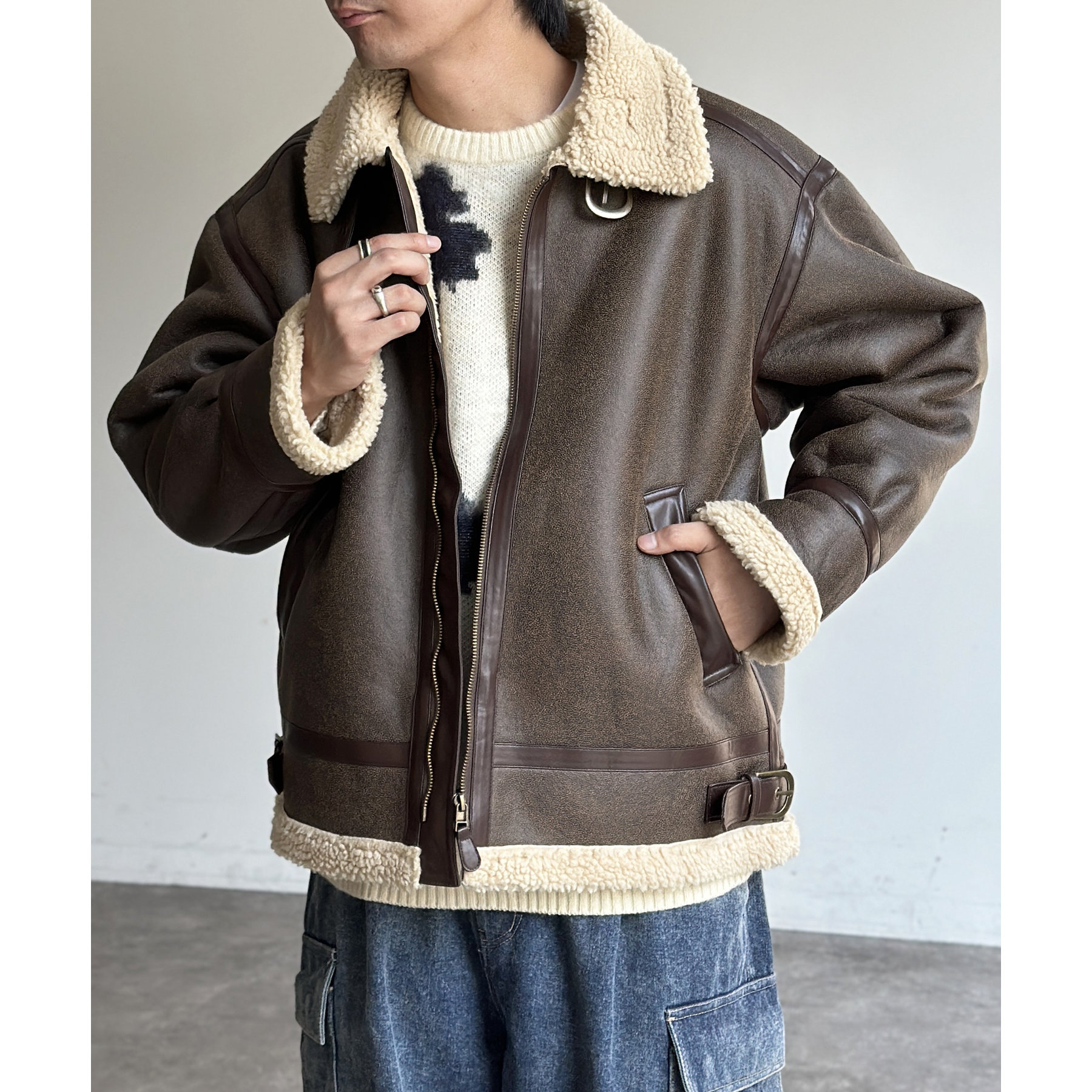B-3フェイクムートンジャケット | ファッション通販サイト NUGU