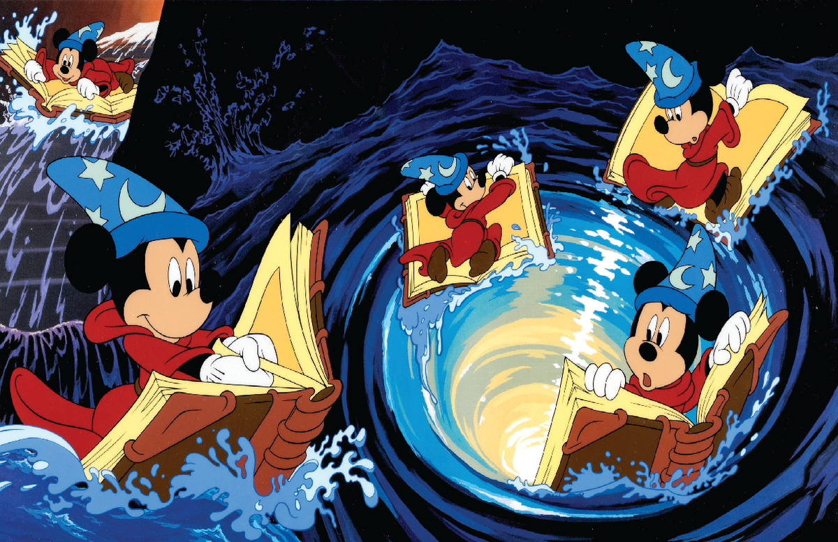 Fantasia Mickey Sorcerer Sorcorer Disney Animation Cel Poster | eBay