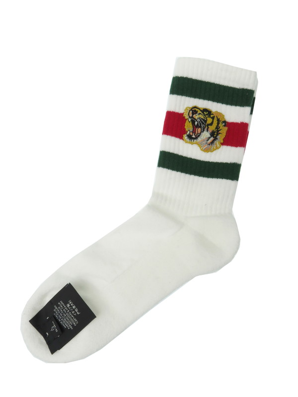 GUCCI】【タイガー付ストレッチコットンソックス】【イタリア製