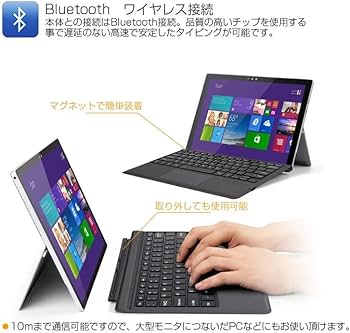 Amazon.co.jp: surface Go/Go 2 /Go 3 専用 bluetooth キーボード 携帯