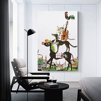 Amazon.co.jp: 藤城清治 ブレーメンの音楽隊 絵画 ポスター 工芸品の