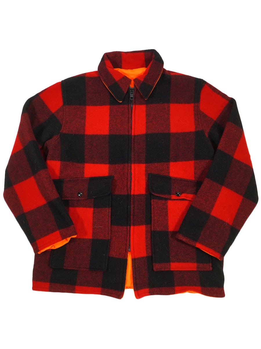 70's～ Woolrich 赤黒バッファローチェックxオレンジ ウール
