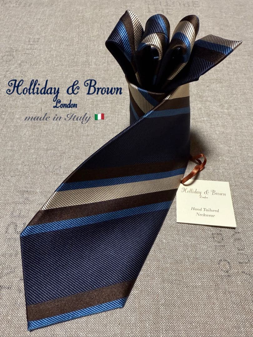 【新品】Holliday & Brown／レジンタルタイ／ネイビー／ブラウン Holliday & Brown TIE | 無地 ネイビー | TIE STATION【タイステーション】