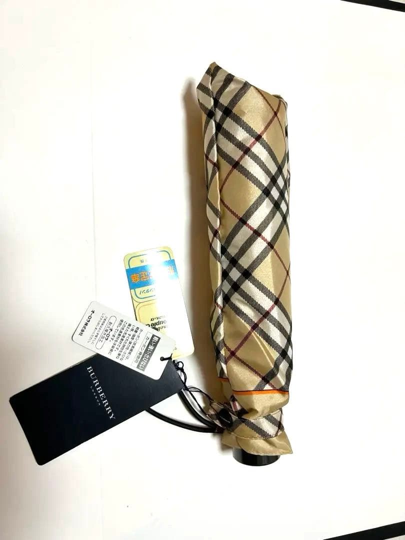 新品　バーバリー　折畳傘　父の日 BURBERRY（バーバリー） 折りたたみ傘 日傘 雨傘 ロゴ レッド 赤