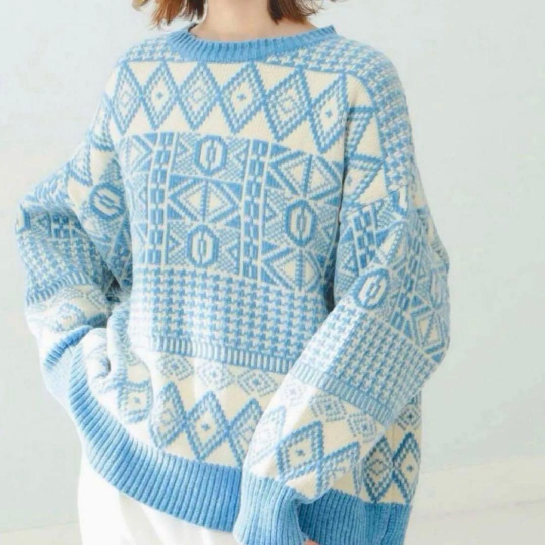 silent 川口春奈着用　モールジャガードニット BEAMS MING by silent 川口春奈さん着用 ビーミングバイビームス モールジャガード