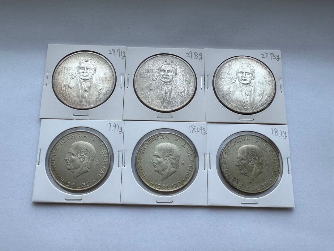 メキシコ銀貨 6枚　大型銀貨　メキシコ　プラタ プラ シエン 銀貨　古銭　本物 メキシコ銀貨 6枚 大型銀貨 メキシコ プラタ プラ シエン 銀貨 古銭